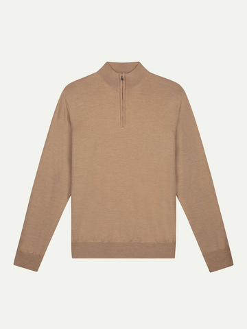 HALF ZIPPER SWEATER BEIGE