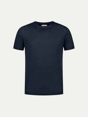 NAVY LINEN T-SHIRT